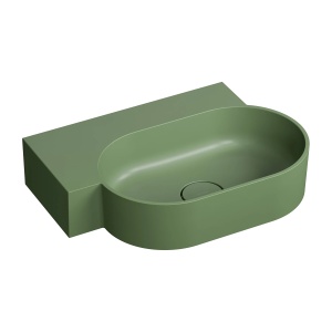 Lavoar suspendat, Omnires OVO M+, stanga, 55 x 38 cm, verde mat_17