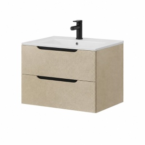 Mobilier pentru lavoar pe blat Fluminia, Malta, finisaj rugos, 80 cm, almond_20