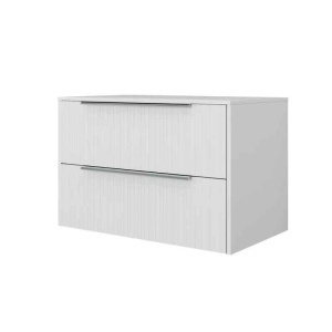 Mobilier suspendat cu blat Fluminia Istria 80, front riflat, 80x46 cm, alb mat, mâner inox_18
