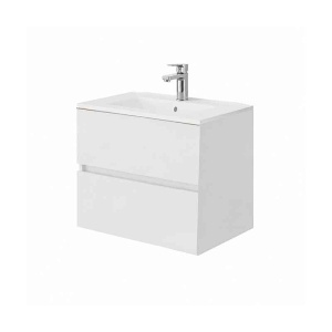 Mobilier suspendat pentru lavoar Fluminia Genova 60, front și laterale netede, 60x46 cm, alb lucios_13