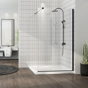 Paravan de dus Walk In Fluminia, Foxy Black, 120 x 200 cm, easy clean, negru, W01SC01BL-120-V1_10