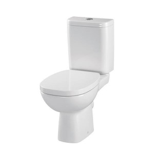 Set Vas WC Cersanit, Facile, cu capac din duroplast si rezervor alimentare laterala, alb