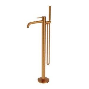 Baterie cadă LaVita, Verdi, stativă, pipă dreaptă, set complet duș, brushed copper_4