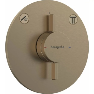 Baterie dus incastrata Hansgrohe DuoTurn S, bronz periat, 2 functii_22