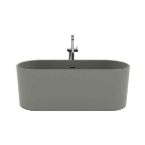 Cadă freestanding, Teko Zanzibar, din compozit mineral, 157 x 63,5 cm, grey stone mat_2