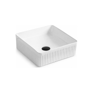 Lavoar pe blat Fluminia Titan R, riflat, 38 × 38 cm, alb_20