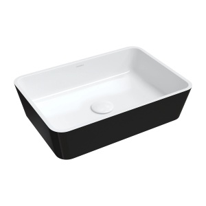 Lavoar pe blat, Omnires PARMA M+, 50 x 35 cm, alb lucios/negru_6