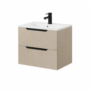 Mobilier pentru lavoar pe blat Fluminia, Malta, finisaj rugos, 60 cm, almond_6