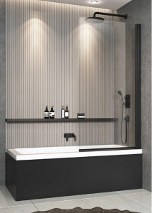 Paravan de cada, Fluminia, Standard, pivotant dintr-o bucata, 80 x 140 cm, profil negru_3