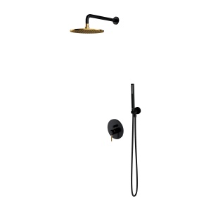 Set de dus incastrat, Omnires Y, pentru montare ascunsă, negru - auriu lucios_2