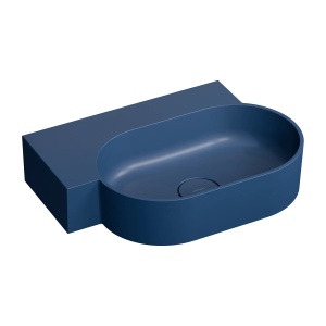 Lavoar suspendat, Omnires OVO M+, stanga, 55 x 38 cm, albastru mat_8