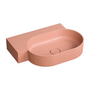 Lavoar suspendat, Omnires OVO M+, stanga, 64 x 44 cm, coral mat_22
