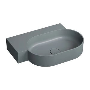 Lavoar suspendat, Omnires OVO M+, stanga, 64 x 44 cm, gri cenușă mat_12