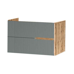 Mobilier pentru lavoar pe blat Fluminia, Malta, finisaj riflat, 80 cm, salvia rovere_18