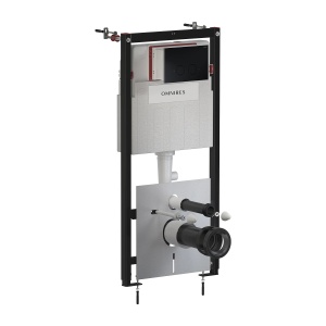 Rezervor wc incastrat, Omnires STRONGFRAME, clapeta de actionare STEEL-R45, negru mat_1