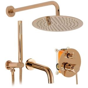 Set De Duș Incastrat Rea Lungo Copper Auriu Cu Box_13