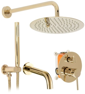 Set De Duș Incastrat Rea Lungo Gold Auriu Cu Box_10