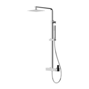 Set de duș LaVita, Coral, cu baterie, pălărie duș pătrată, bară și furtun, 1 jet, crom_9