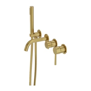 Baterie cada LaVita, Verdi, montaj pe perete, set complet dus, brushed gold_4