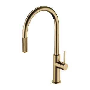 Baterie de bucatarie Omnires SWITCH, cu gura de scurgere extensibilă și sistem de filtrare a apei, finisaj bronz antic periat_1