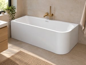 Cada freestanding Aria, 150 cm colț stânga, alb_1