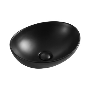Lavoar pe blat Fluminia, Rio, oval, 41 x 33 cm, negru mat_23