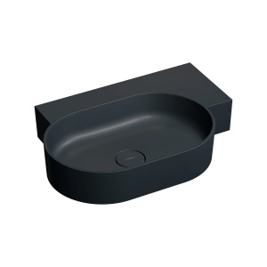 Lavoar suspendat, Omnires OVO M+, dreapta, 64 x 44 cm, negru lava mat_14