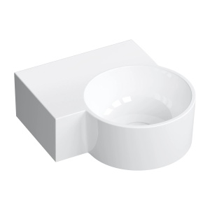 Lavoar suspendat, Omnires OVO M+, stanga, 33 x 34 cm, alb lucios_6