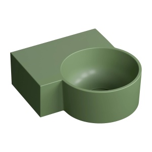 Lavoar suspendat, Omnires OVO M+, stanga, 33 x 34 cm, verde mat_23