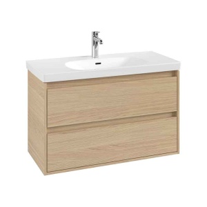 Mobilier suspendat lavoar Villeroy & Boch Skyla 100 cm, 2 sertare Soft Close, Nordic Oak_17