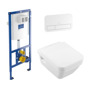 Set complet vas WC suspendat Villeroy & Boch, Architectura 5685HR01, cu rezervor si clapeta_8