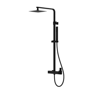 Set de dus LaVita, Coral, cu baterie, palarie dus patrata, bara si furtun, 1 jet, negru mat_6