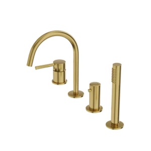 Baterie cada LaVita, Verdi, montaj pe cada, set complet dus, brushed gold_3