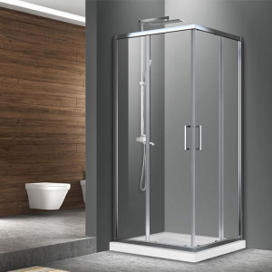 Cabina de dus Fluminia, Hector, 90 x 90 cm, patrata, crom_10