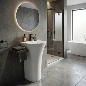 Lavoar De Podea Freestanding Rea Rita Slim Alb_22