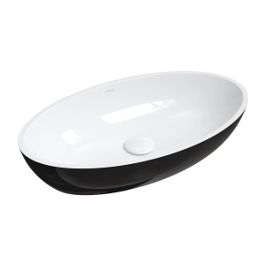 Lavoar pe blat, Omnires SIENA M+ bazin de blat, 60 x 35 cm, alb/negru lucios_5