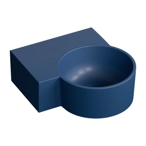 Lavoar suspendat, Omnires OVO M+, stanga, 33 x 34 cm, albastru mat_5