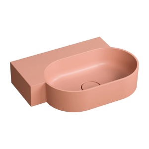 Lavoar suspendat, Omnires OVO M+, stanga, 55 x 38 cm, coral mat_3