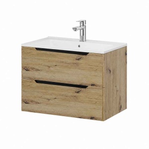 Mobilier pentru lavoar pe blat Fluminia, Malta, finisaj neted, 80 cm, Rovere Oro_24