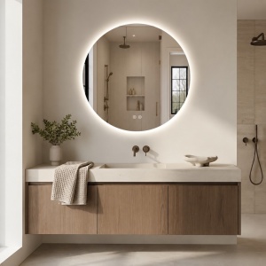 Oglindă, Fluminia, Calatrava Ambient, 80 cm, rotundă, cu iluminare LED și dezaburire_8