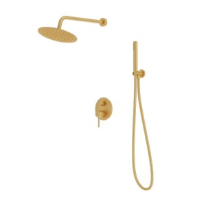 Set de dus Lavita, Verdi, cu baterie, palarie dus rotunda, bara si furtun, 1 jet, brushed gold_9