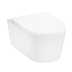 Set vas WC suspendat cu capac Hansgrohe, EluPura S, cu spălare AquaFall Flush, 54x36 cm, alb_4