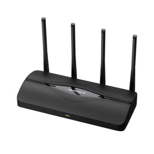 BE3600 Dual-Band Wi-Fi 7 Router SPEED:688 Mbps at 2.4GHz +2880 Mbps at 5GHz SPEC:4× Fixed Omni-Directional Antennas, 1× 2.5 Gbps WAN Port + 1× 2.5 Gbps LAN Port + 2× 1 Gbps LAN Ports, MLO, 4096-QAM, EHT160 on 5GHz FEATURE: MERCUSYS App, Router/AP Mode,