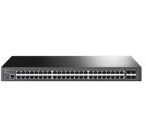 "JetStream™ 48-Port Gigabit L2+ Managed Switch with 4 10GE SFP+ Slots PORT: 48× Gigabit RJ45 Ports, 4× 10G SFP+ Slots, RJ45/Micro-USB Console Port SPEC: 1U 19-inch Rack-mountable Steel Case FEATURE: Integration with JetStream™ SDN Controller, Static