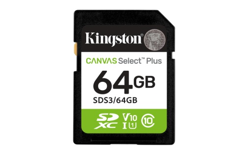 SDXC Kingston, 64GB, Select Plus, Clasa 10 UHS-I