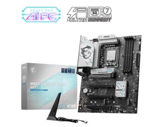 Placa de Baza MSI B860 GAMING PLUS WIFI LGA1851, 4x DDR5, 1x HDMI 1x DP 1x Type-C DP, 4x PCIE x16, 3x M.2, 4x SATA 6GB/s, ATX