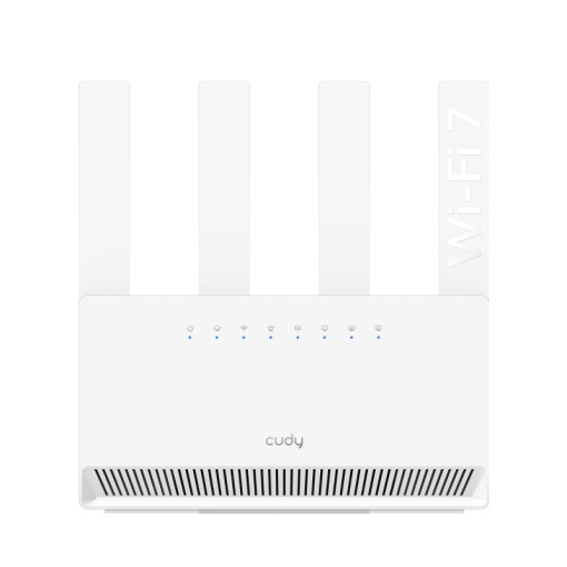 CUDY BE3600 Gigabit Dual Band Wi-Fi 7 Router, Chipset Broadcom, 802.11be/ax/ac/a/b/g/n, 2882Mbps at 5GHz + 688Mbps at 2.4GHz, 4 x 10/100/1000Mbps Ports, 4 x 5dBi fixed antennas, WiFi router/AP/ Repeater/WISP Mode, PPTP/L2TP/OpenVPN/WireGuard, MLO,