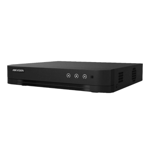 DVR Hikvision 8 canale IDS-7208HUHI-M1/E(E), TURBO HD, H.265 Pro+/H.265 Pro/H.265/H.264+/H.264 video compression, BNC interface (1.0 Vp-p, 75 Ω), supporting coaxitron connection, pana la 16-ch IP camera inputs, pana la 8 MP@8 fps and 5 MP@12 fps encoding