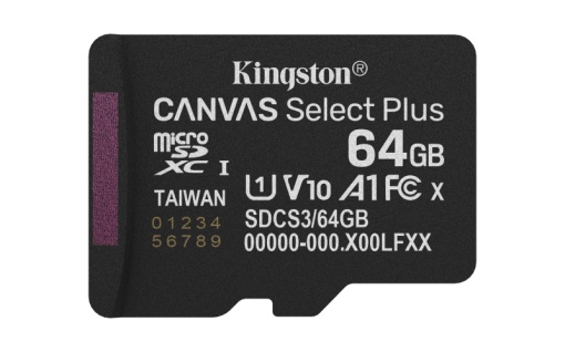 Card de Memorie MicroSDXC Kingston,64GB,Canvas Select Plus,Fara Adaptor