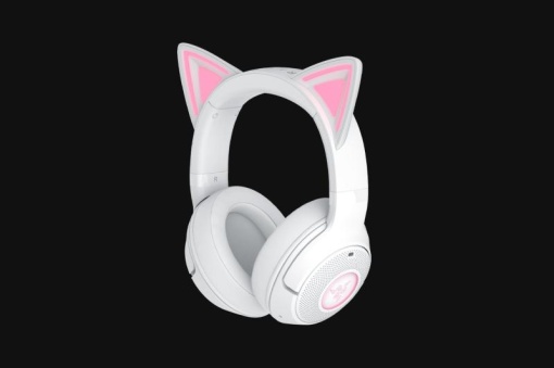 Casti Razer Kraken Kitty V2 Bluetooth 5.2Quartz Edition, interfata USB- A, sensibilitate 92.5 dB SPL / mW @ 1kHz si sensibilitate microfon 42 dBV /Pa, alb